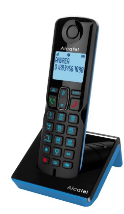 Teléfono inalámbrico Dect Alcatel S280, con manos libres y bloqueo de llamadas, negro
